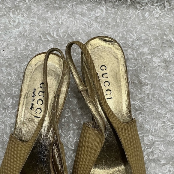 GUCCI Leather Colorblock Pattern Slingback Pumps - Picture 3 of 12